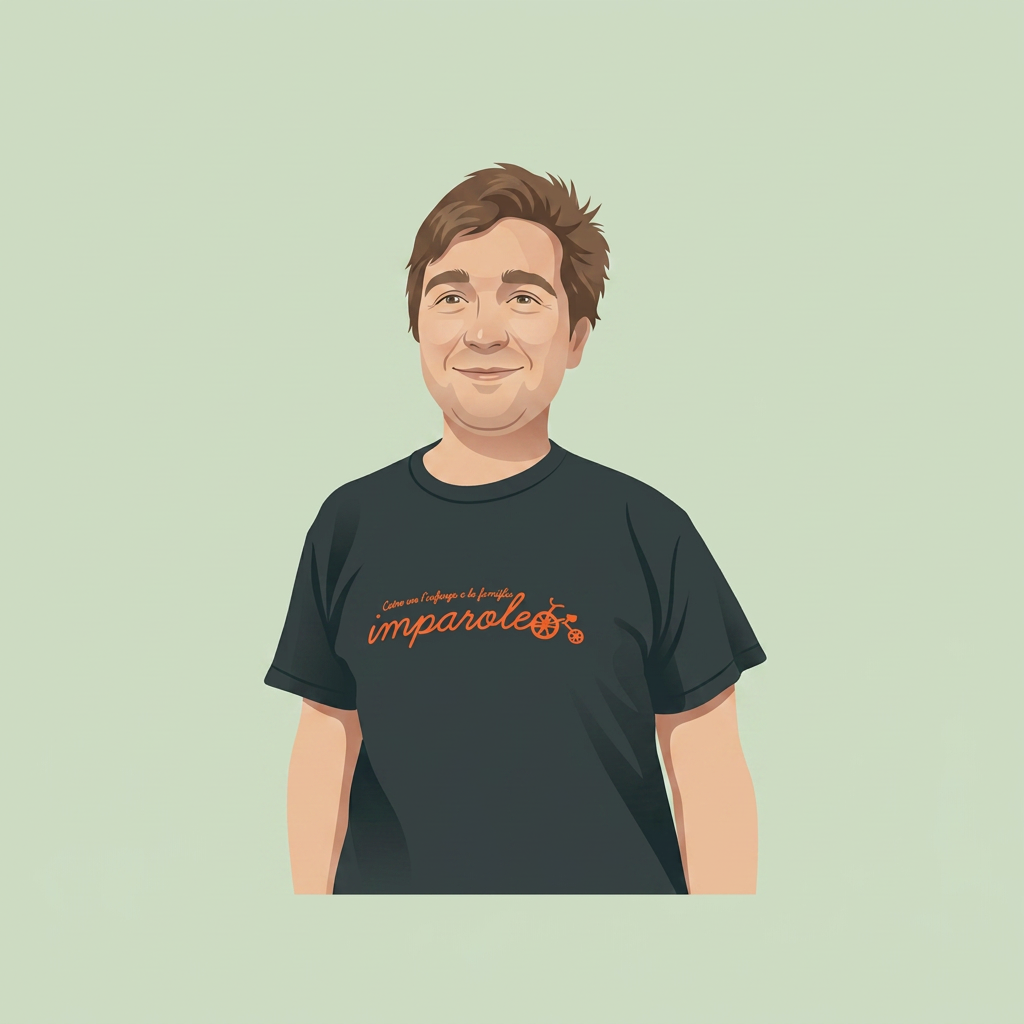 Ritratto illustrato di Alessio Randon