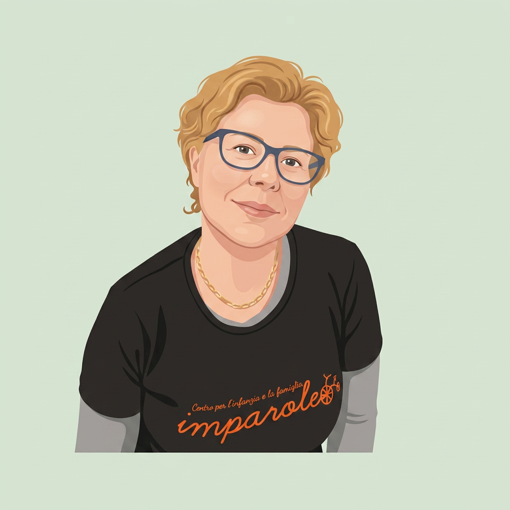Ritratto illustrato di Raffaella Rosas